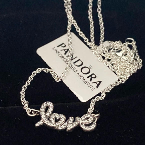 Pandora Love Necklace, s.925Sterling Silver and Cubic Zirconia, 20” NWT RTV… - Picture 1 of 5